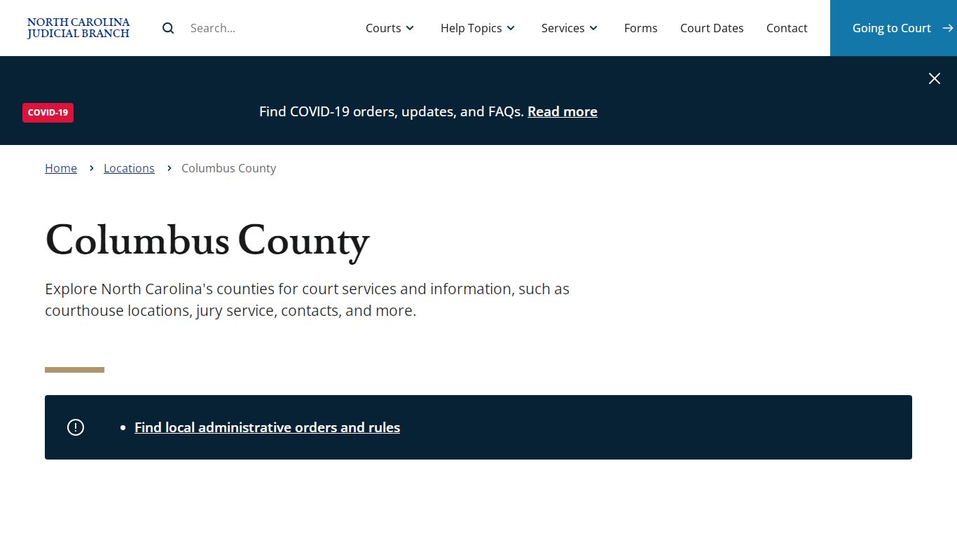 Columbus County | North Carolina Judicial Branch